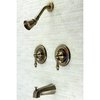 Kingston Brass KB663AL Pressure Balanced Two-Handle Tub and Shower Faucet, Antique Brass KB663AL